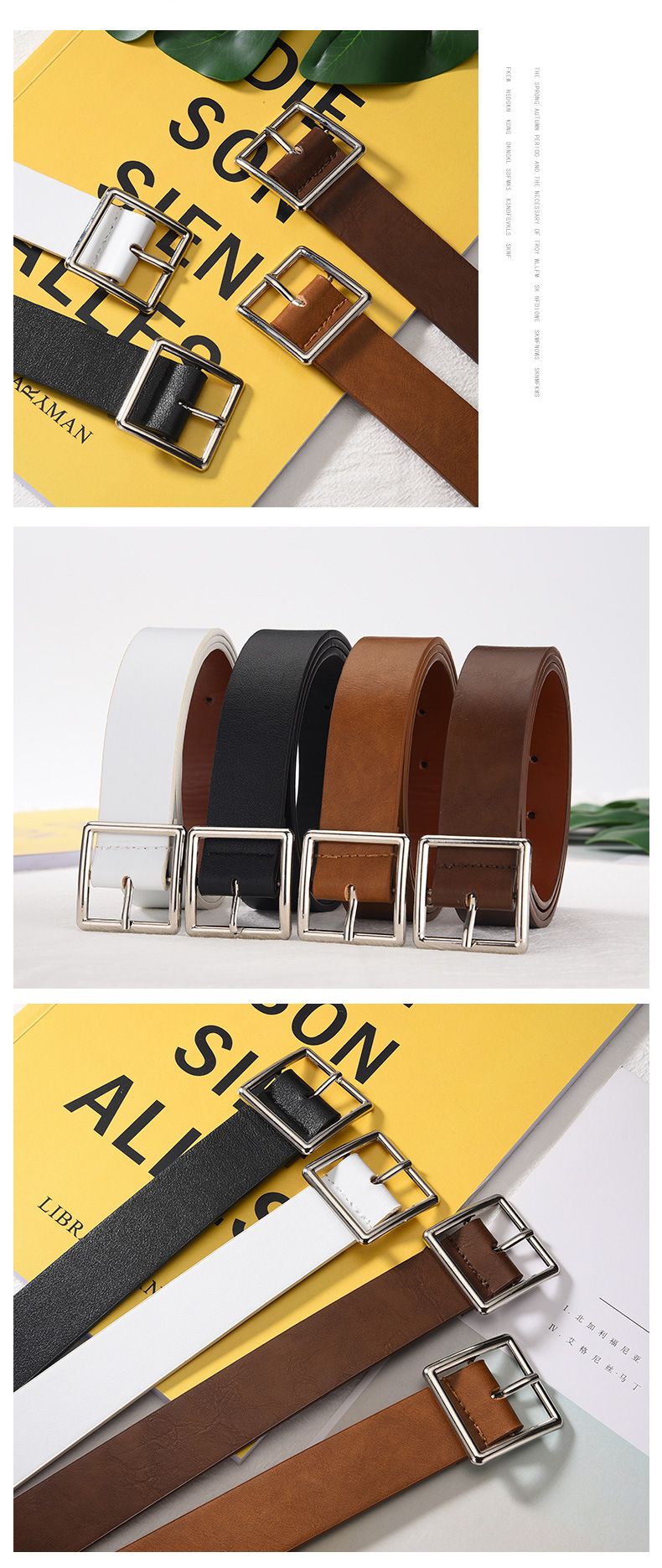 Neue frauen student breite PU Japanischen stil nadel schnalle männer und Koreanische version denim gürtel_voghion.com