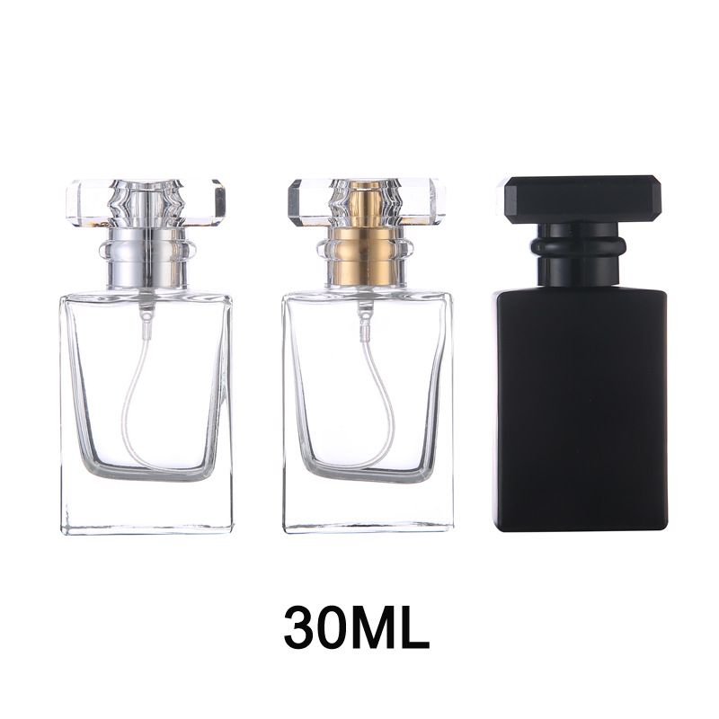 Parfümzubehör 30 ml 50 ml flache quadratische Flasche Glasparfümflasche Flüssigspray-Parfümflasche Glaskosmetik Leere Flasche_voghion.com