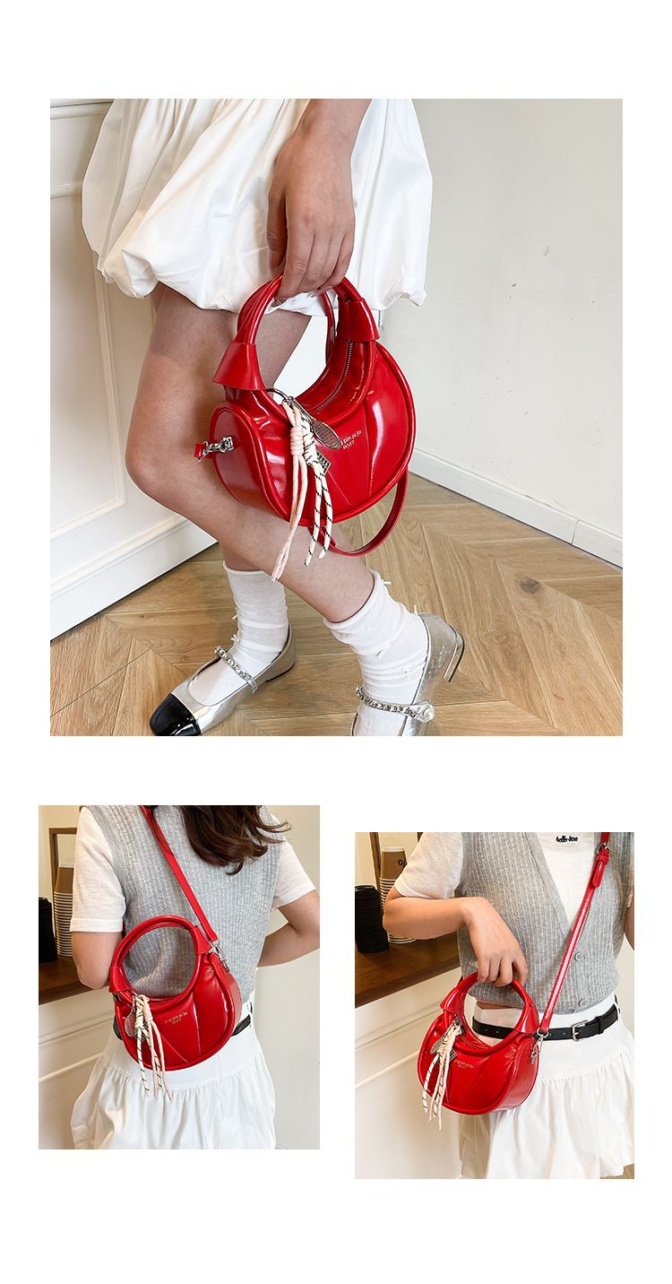 Elegante und stilvolle Damen-Umhängetasche in Mondform mit Seilknoten-Akzent – ideal für den Alltag._voghion.com