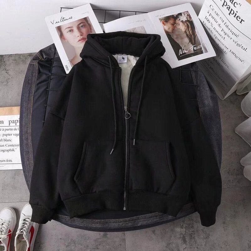 Abbigliamento da uomo autunno e inverno, felpa con cappuccio in velluto spesso, versione coreana invernale, calda e ampia, stile da studente, alla moda, stile da coppia_voghion.com