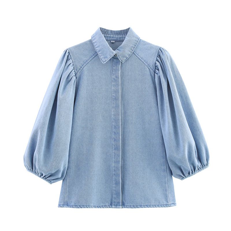 Damenbekleidung Sommer New Style Damenmode Casual Jeanshemd Hohe Taille Weite Beinhose_voghion.com