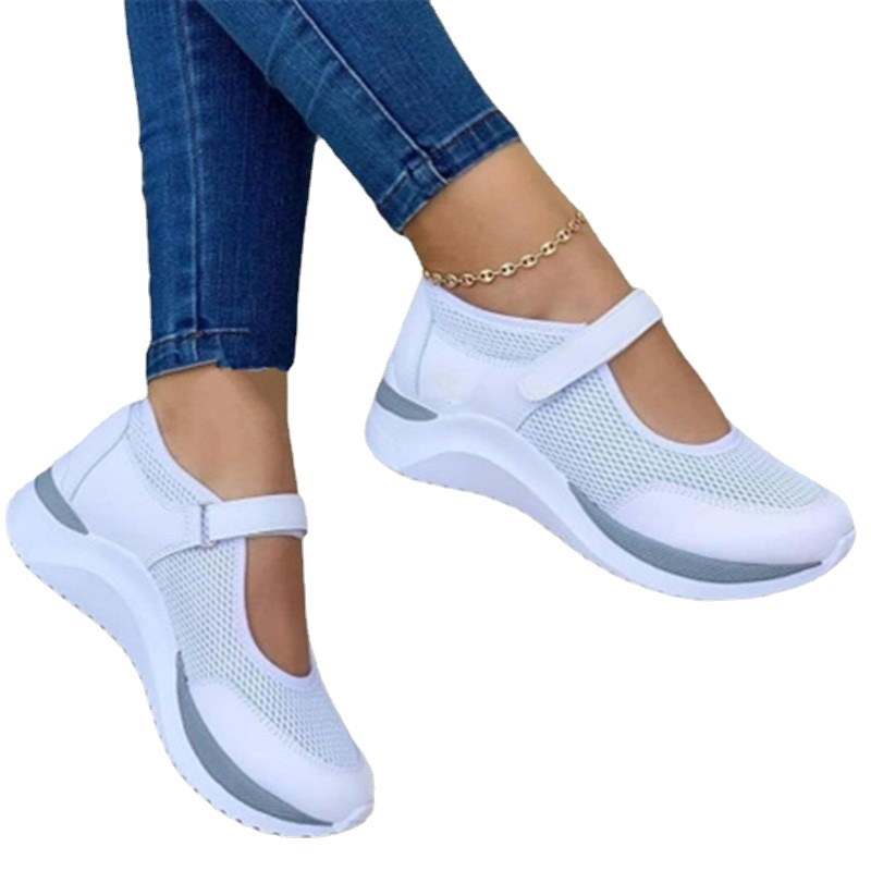 Moda donna vulcanizzata S piattaforma tinta unita appartamenti scarpe da donna casual zeppe traspiranti da donna che camminano_voghion.com