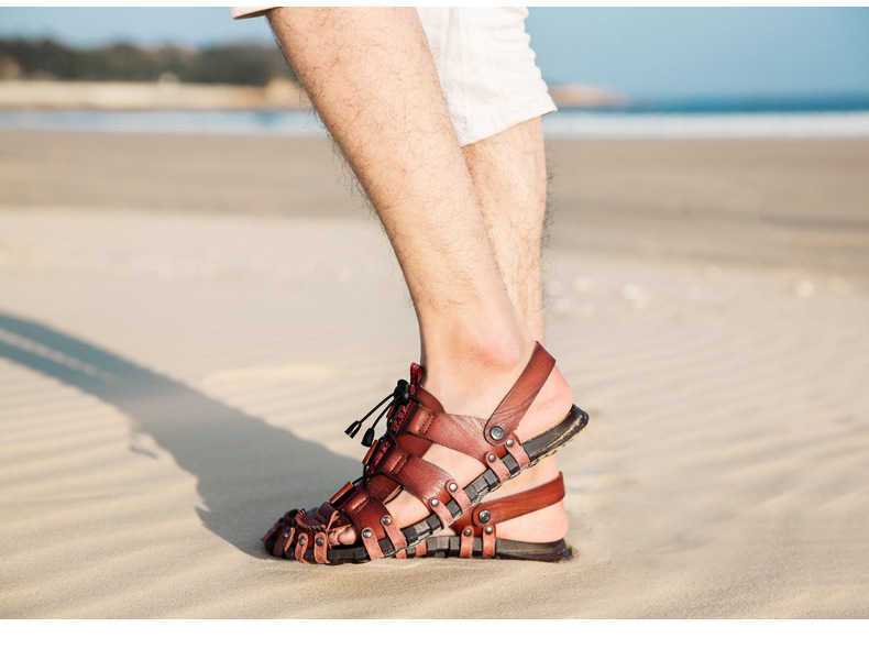 Moški udobni čevlji z debelim dnom na plažo, poletni čevlji za prosti čas Baotou z luknjami_voghion.com