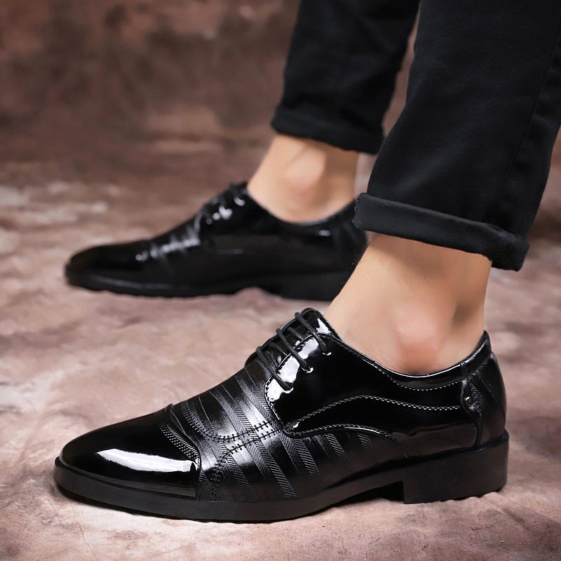 Zapatos de cuero puntiagudos de negocios para hombres de alta calidad, zapatos formales_voghion.com