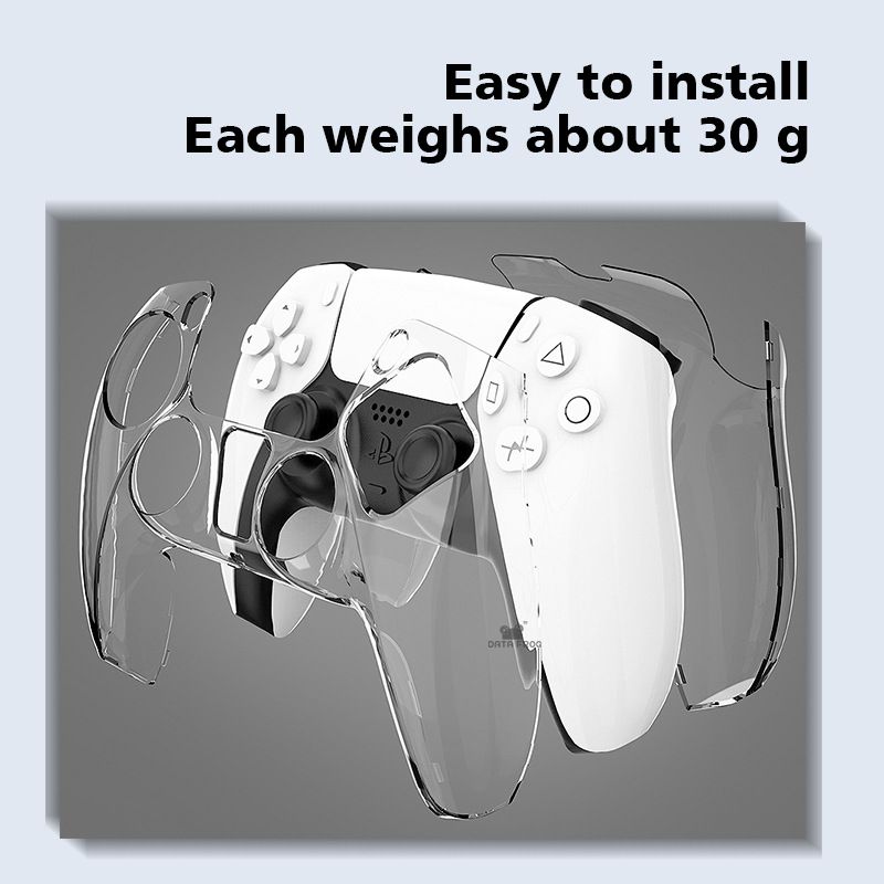 Étui rigide de protection en cristal pour contrôleur PS5, poignée fendue transparente pour PC de jeu_voghion.com