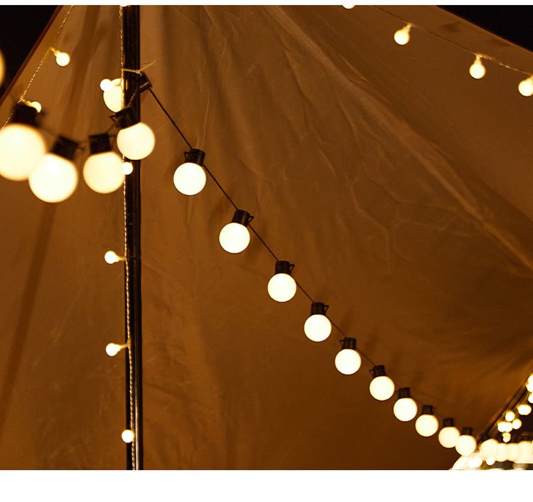 White LED Globe String Lights – Waterproof Plug-in & Battery/Solar Options For Camping, Canopy & Outdoor Decoration (IP44 Rated, PVC Shell)_voghion.com