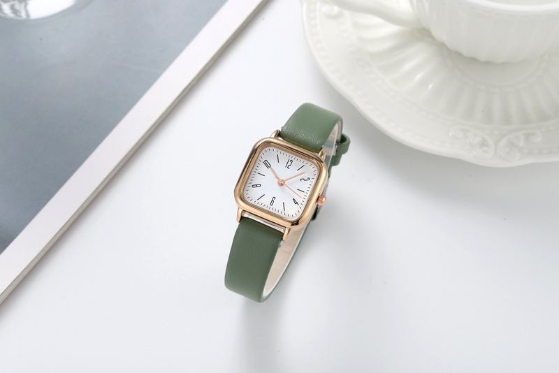 Orologio da donna alla moda, nuovo stile Instagram, serie Sen, moda digitale, minimalista, quadrato, con cintura per studenti, quadrante piccolo_voghion.com