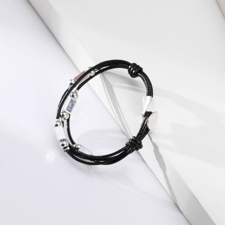 Meerlaagse dunne leren armband Retro persoonlijkheid zomer strand vakantie stijl eenvoudige casual armband_voghion.com