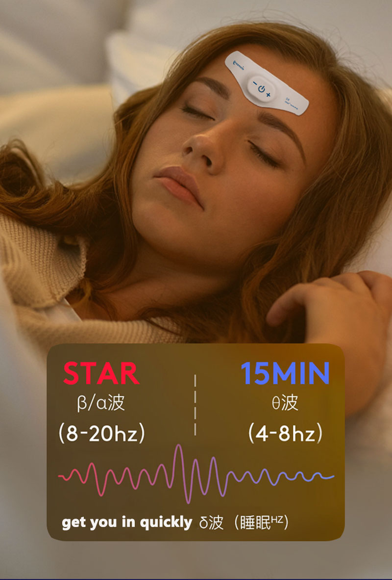 Dispositivo intelligente per l'aiuto al sonno Impulso microcorrente TENS Massaggio alla testa Terapia fisica Anti insonnia Ansia Depressione Uomo_voghion.com