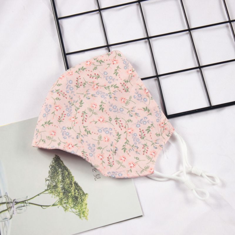 Klein vers bloemenpatroon Dubbellaags ademend verstelbaar stofmasker voor vrouwen_voghion.com