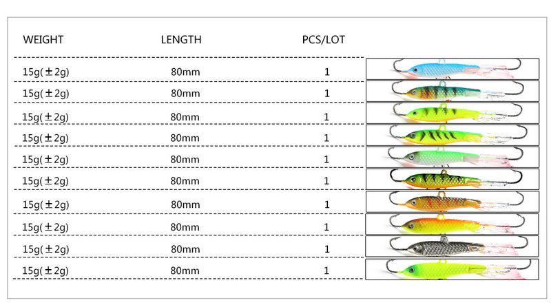 FISHKING 15g/80mm Esca Bionic Bait Hook Piccolo Pesce Piombo Speciale Pesca sul Ghiaccio Invernale_voghion.com