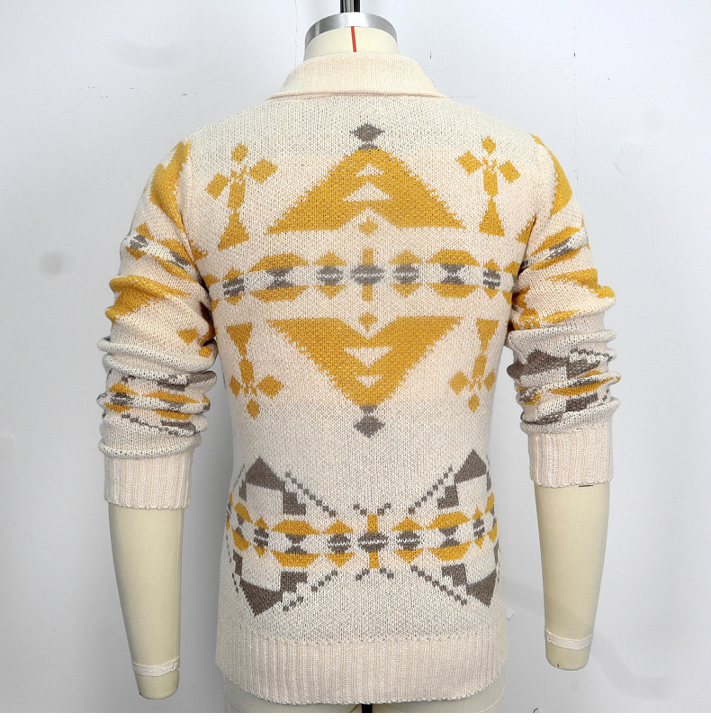 Autumn and Winter New Men's Jacquard Outerwear Sweater Long Sleeve Knitted Coat Top SY0052_voghion.com
