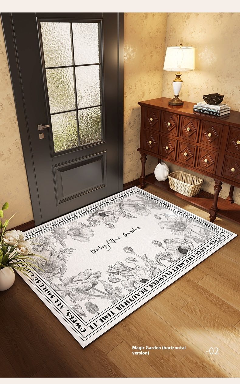 Franču ieejas durvis mazgājamas un dzēšamas, PVC amerikāņu stila ādas ieejas paklājiņš, plīstošs paklājs_voghion.com