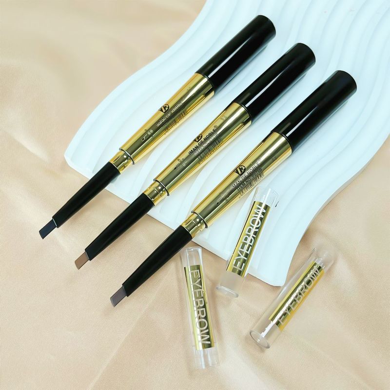 double headed triangle eyebrow pencil natural curling lengthening thick mascara long lasting waterproof automatic rotating eyebrow pencil_voghion.com