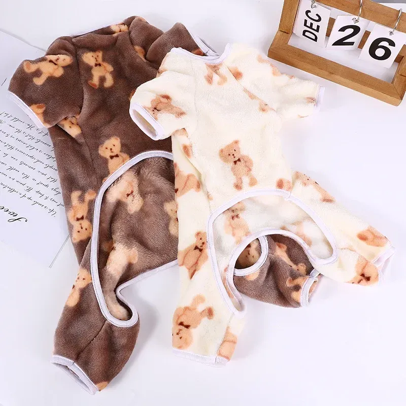 Fleece Bear Jumpsuit For Dogs And Cats By PawParty Store_voghion.com