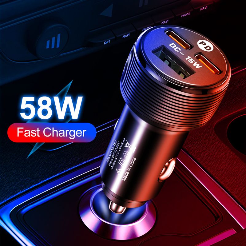 Music Festival  3A USB+2 PD one to three multi interface mobile phone car charger_voghion.com