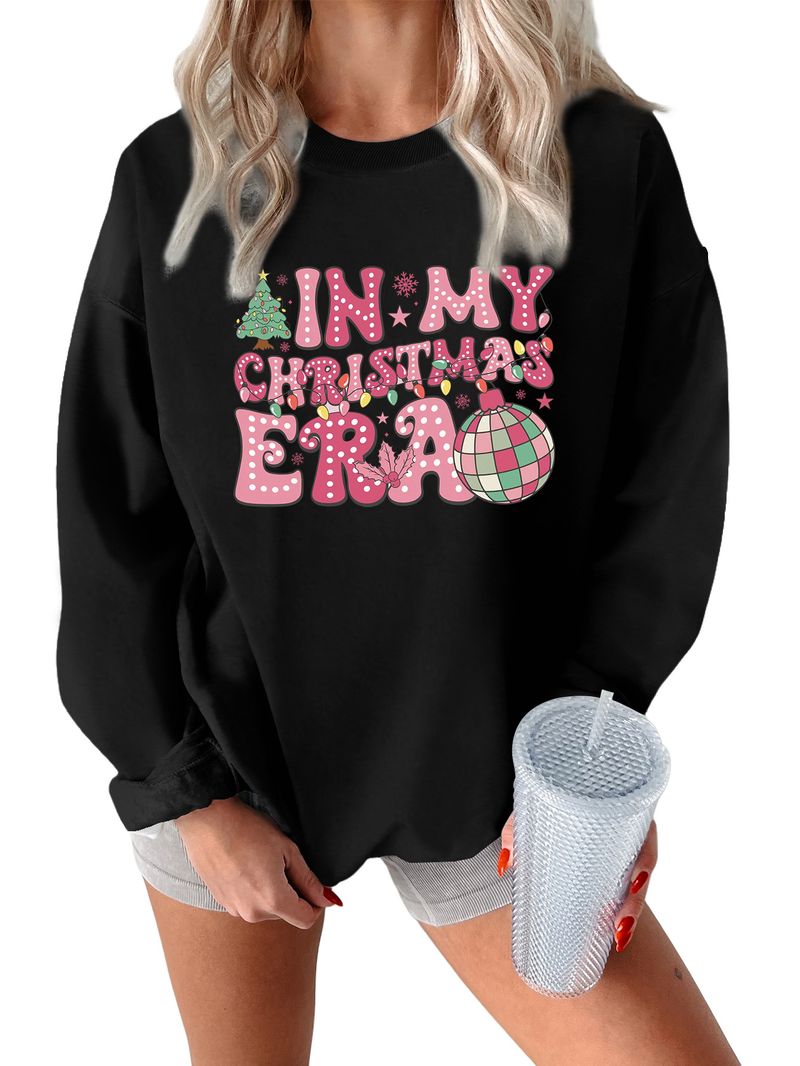 Sudadera de mujer cómoda, gruesa y cálida con capa base en mi época navideña_voghion.com