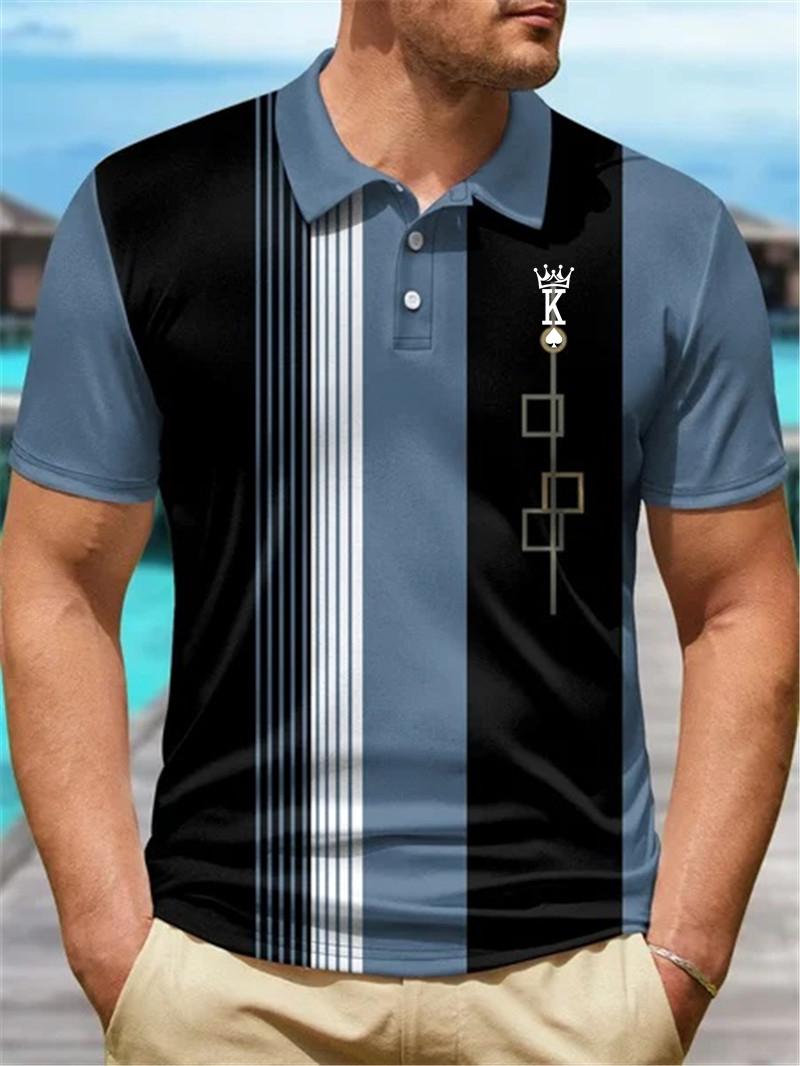 Sports style oversized shirt summer men's Polo short sleeve polyester street wear golf ball 3D HD digital print top_voghion.com