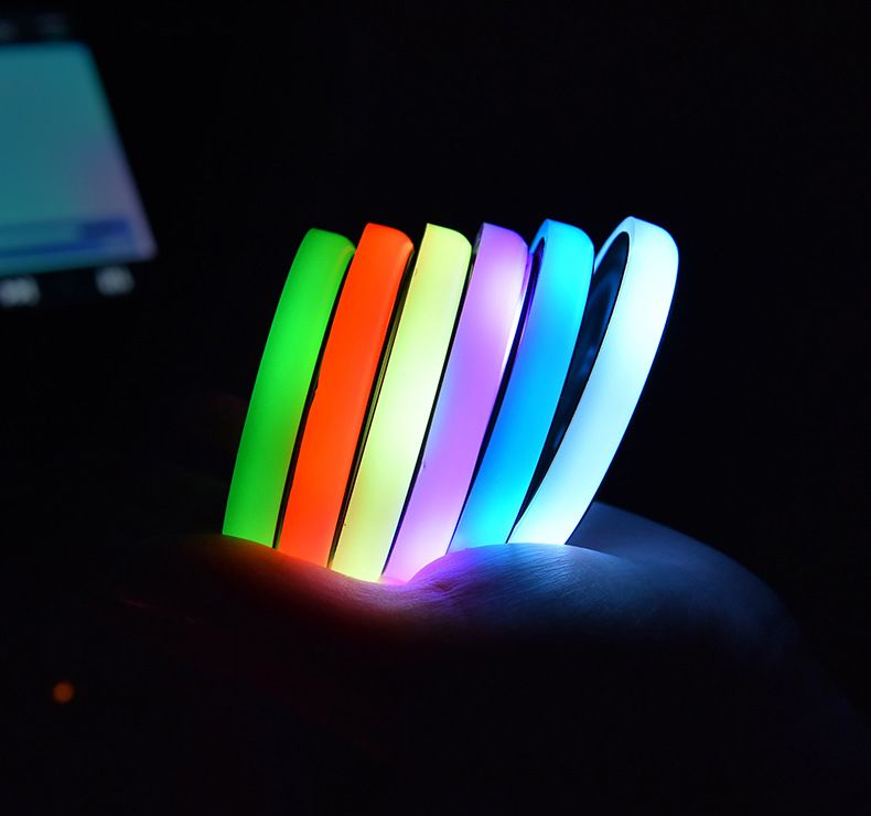 Car LED Luminous Colorful Water Mat, Car Atmosphere Light, Solar Energy, USB Charging, Anti Slip Cup Mat_voghion.com
