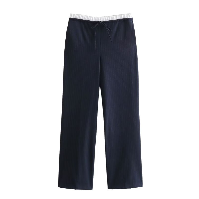 Women's Spring Slim Vest & Patchwork Pants Set - Casual Korean Style Stretch Polyester Outfit_voghion.com