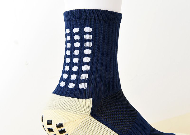 Calzini da calcio da uomo in spugna con fondo spesso, calzini da calcio in rete traspiranti antiscivolo a pois, calzini da basket d'élite, da corsa_voghion.com
