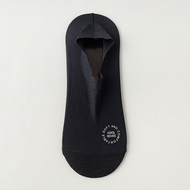2025e Men's Boat Summer Thin Mesh Breathable Invisible Pure Cotton Bottom Sweat-Absorbing Deodorant Non-Slip No Show Short_voghion.com