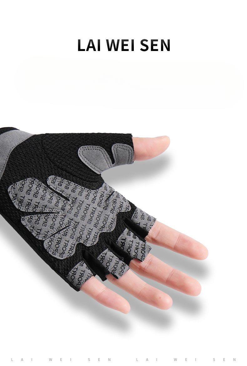 Guantes de medio dedo para deportes al aire libre, transpirables, para ciclismo, para hombre y mujer, con mancuernas, antideslizantes, resistentes al desgaste_voghion.com