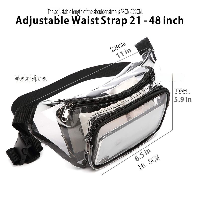 Transparente Bauchtasche, große Kapazität, tragbare Reise-Aufbewahrungstasche, wasserdicht und staubdicht, Outdoor-Sporttasche_voghion.com