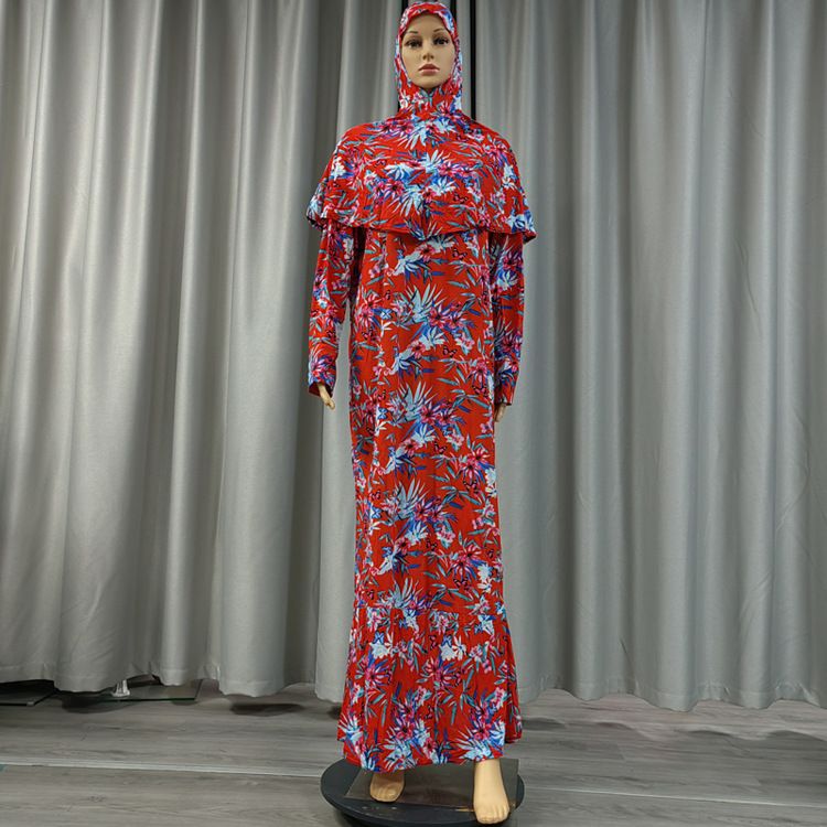 Heißer Verkauf Kaftan Dubai Robe Pullover Kopftuch Zweiteiliges Set_voghion.com