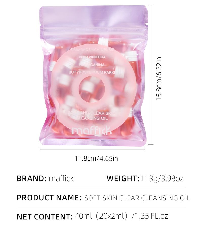 Maffick 20 Kapseln Packung Wimpern Gesicht Sanfte Tiefenreinigung Feuchtigkeitsspendende Haut Beruhigende Make-Up Entferner_voghion.com