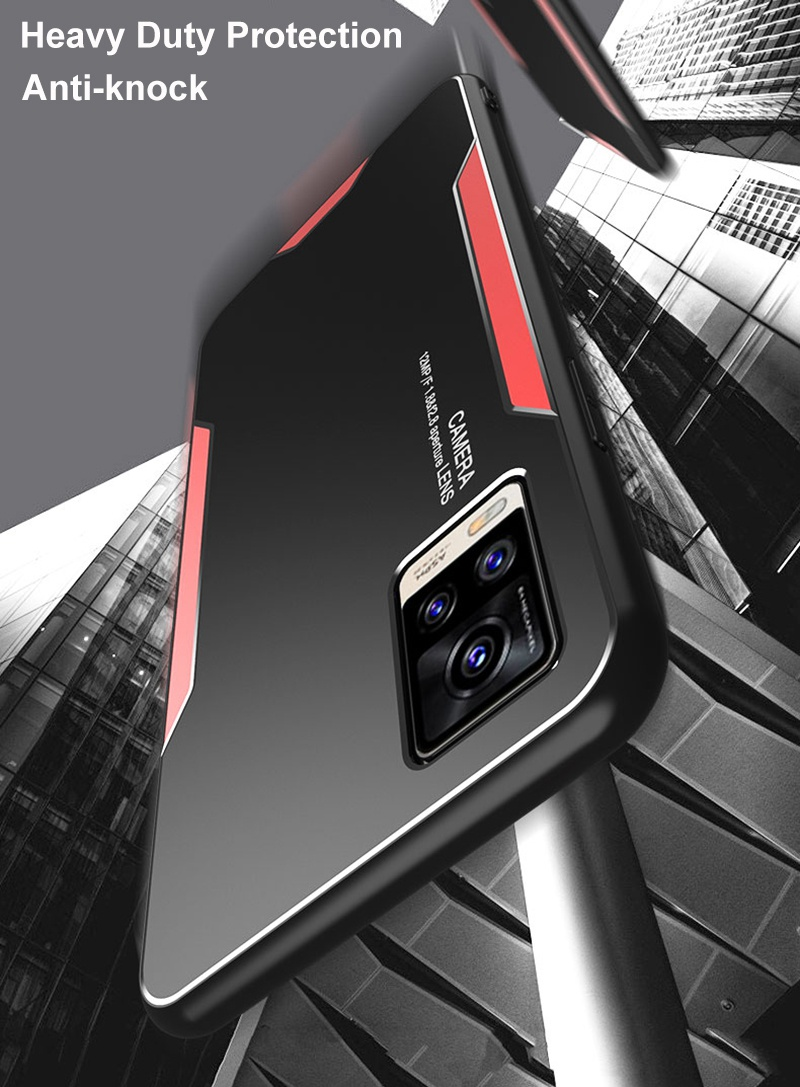 Per Vivo V9 V11i V11 V15 Pro V17 Neo V19 Custodia in metallo di alluminio per Vivo V20 V21 V21E V23 Pro V23E Silicone opaco Cover Pho_voghion.com