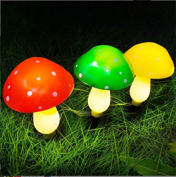 Solar Powered Mushroom String Lights, Waterproof Outdoor Garden Decoration, LED Landscape Lighting For Patio, Yard, Camping, Christmas_voghion.com