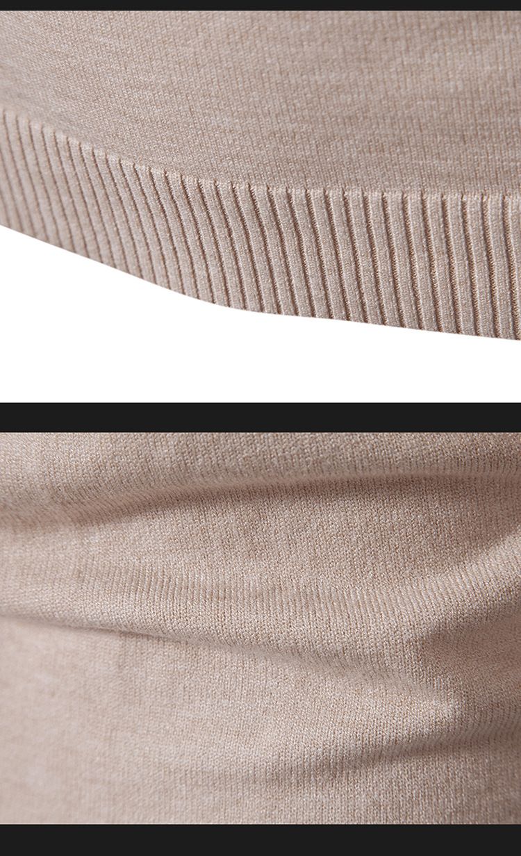Unisex autumn and winter men's turtleneck sweater slim solid color pen stripe pullover base sweater_voghion.com