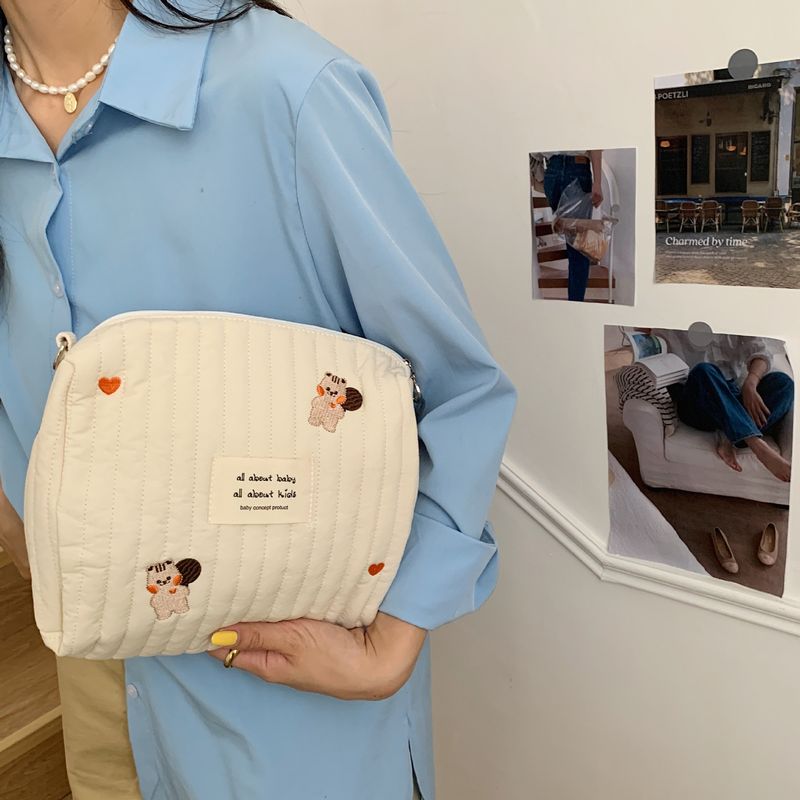 Ins Bavlněná taška na přebalování do kočárku Závěsná taška Dětské zboží Organizér na plenky Caddy Taška na zip Roztomilé ženy taška na make-up děti_voghion.com