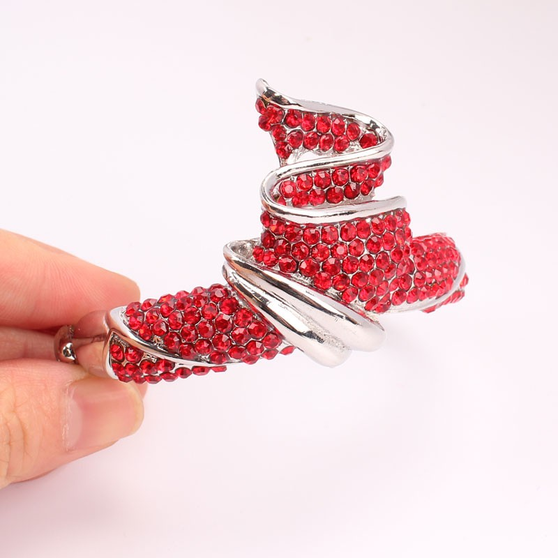 African bead for women party accessories silver plated Red Rhinestone Wedding necklace earring jewelry sets_voghion.com