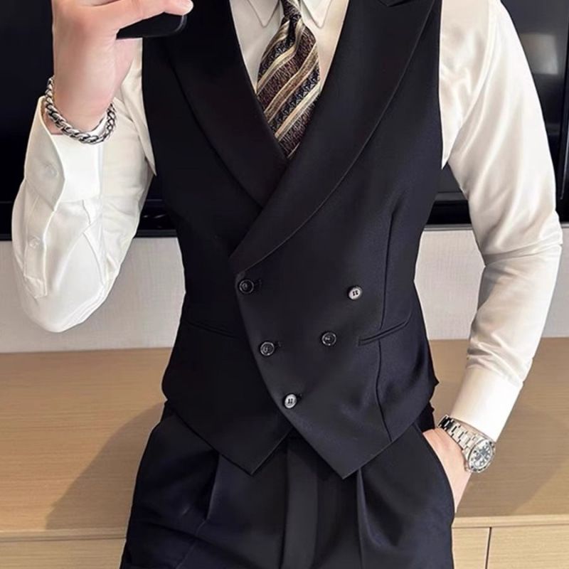 CT SuoHou 2025 New High-End Suit Men's Vest Pants Set Casual Button British Groomsmen Brother_voghion.com