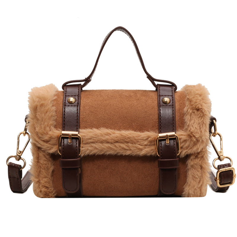 Plush women, versatile for autumn and winter 2024, new fashionable single shoulder crossbody bag, popular this year,_voghion.com