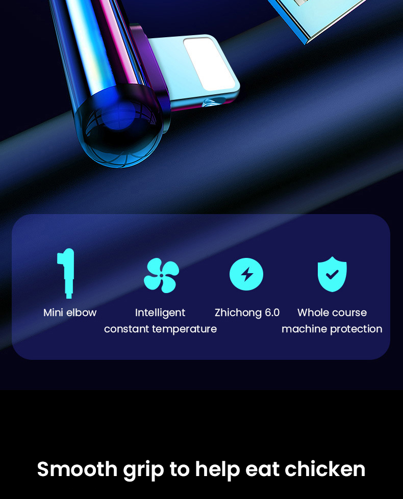 Degree 90 Fast Charging USB Cable For iPhone 13 12 11 Pro Max XS XR X 8 7 6 6S 5S L-shape Nylon USB Wire Cord _voghion.com