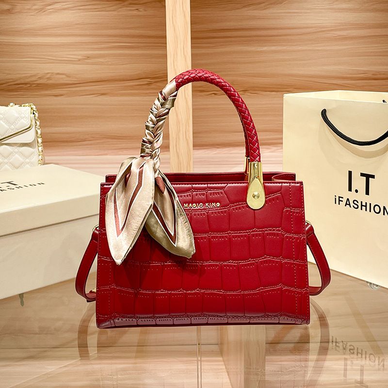 Borsa a mano in pelle da sposa Borsa da sposa rossa Borsa a tracolla da donna Borsa a tracolla Borsa a tracolla in pelle di grande capacità_voghion.com