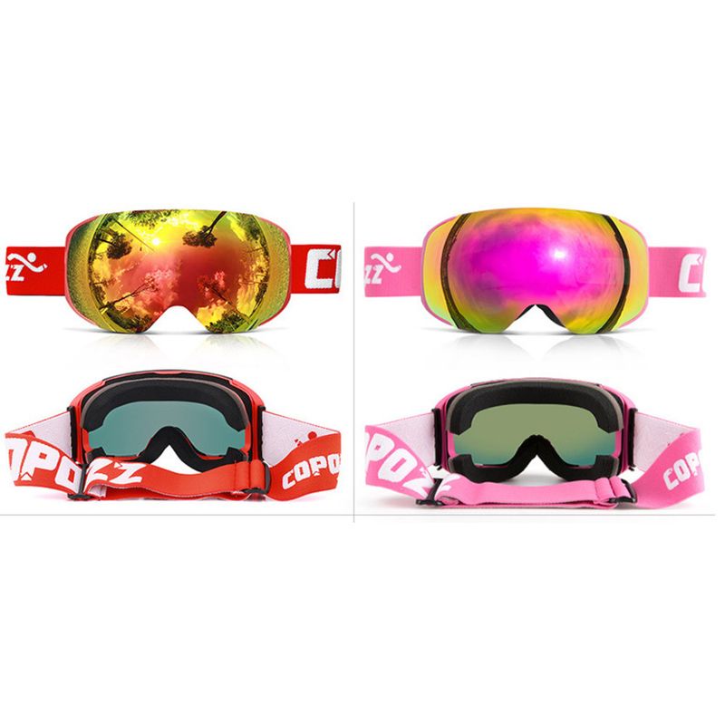 COPOZZ Magnetic Ski Goggles For Adults, Layer Anti-Fog, Unisex, Large Spherical Shape, Compatible With Prescription_voghion.com