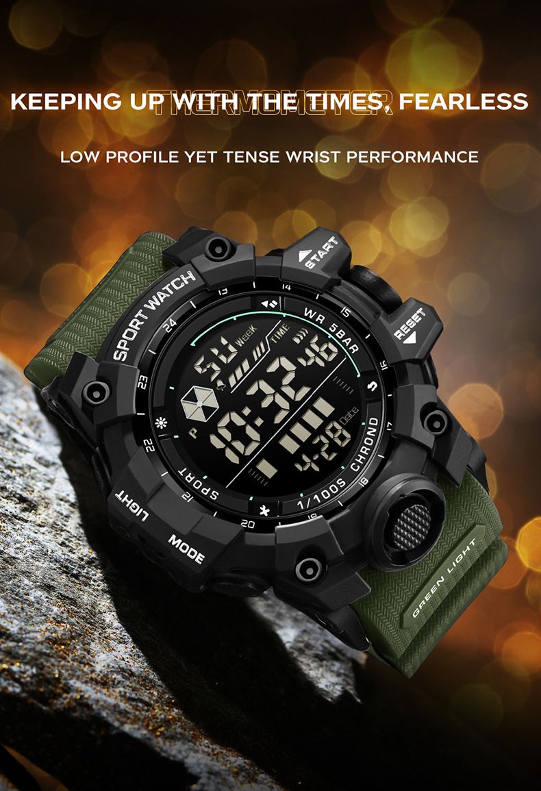 Orologio digitale impermeabile da uomo e da donna con retroilluminazione a LED, sveglia, cronometro, datario, orologio sportivo leggero per l'uso quotidiano_voghion.com