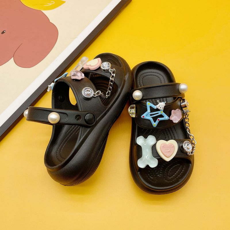 Sandali da spiaggia per bambini con suola morbida antiscivolo, motivo: osso dei cartoni animati, per bambini e bambine, con punta chiusa, pantofole_voghion.com