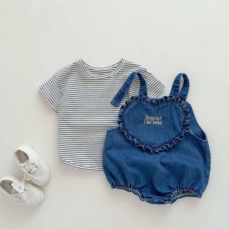 Korean style summer clothes, soft denim straps, buttocks, western-style baby and cute jumpsuit for outdoor wear_voghion.com