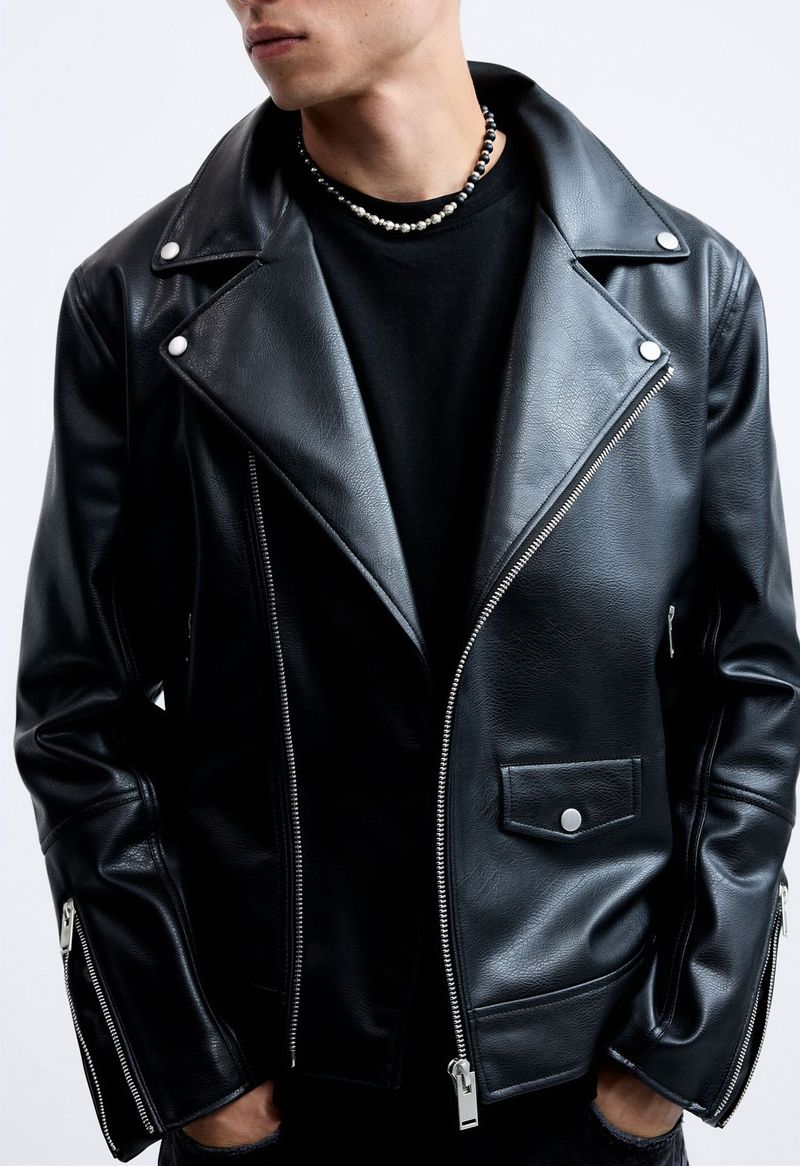 Abbigliamento Uomo 24 Nuovo Giacca Moto in Pelle_voghion.com