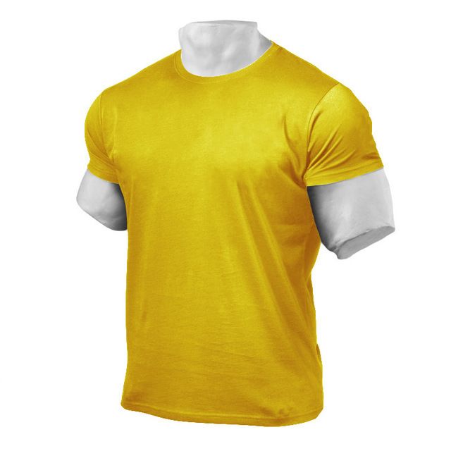 Unbeatable Quality Autumn Men's Bodybuilding Sports Casual Short Sleeved T-shirt Printed Fitness Clothing Training Clothes_voghion.com
