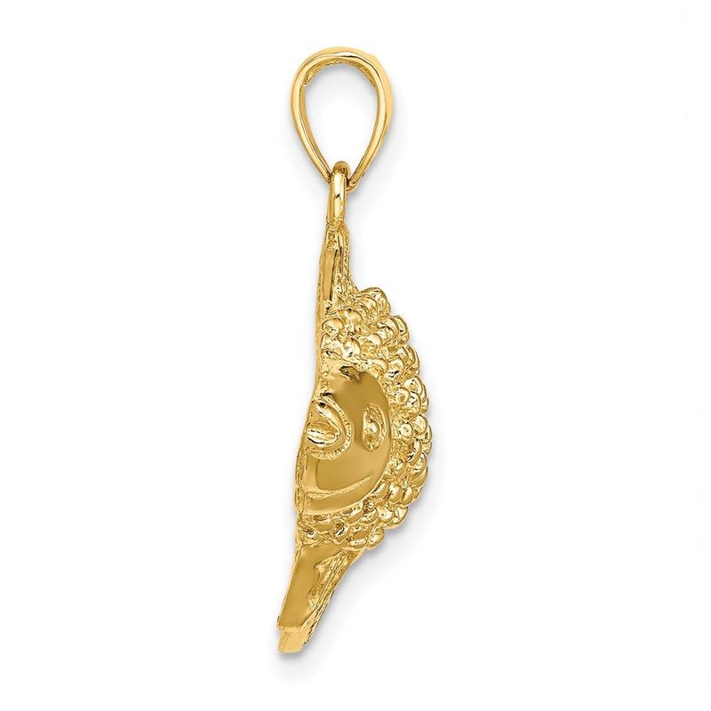 14K 2-D & Engraved Striped Fish Charm_voghion.com