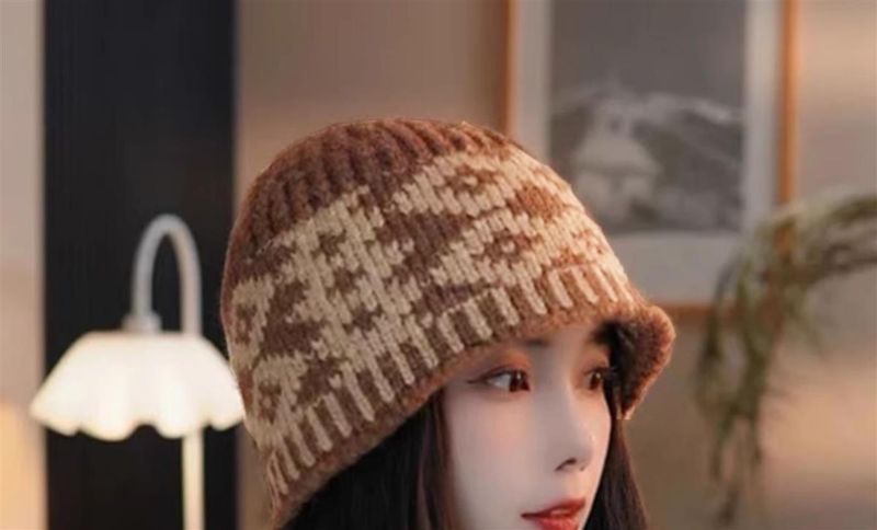 Cappello da pescatore in lana lavorato a maglia scozzese di alta qualità, stile designer, per donna, invernale, vintage, versatile, caldo e con protezione per le orecchie_voghion.com