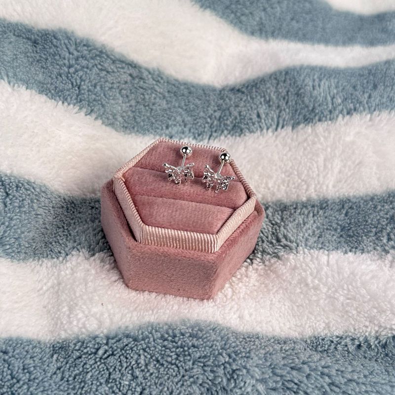 New Mini Petite Bowknot Versatile Screw Twist Bone Studs Ear Care No Removal Needed Earrings For Women_voghion.com