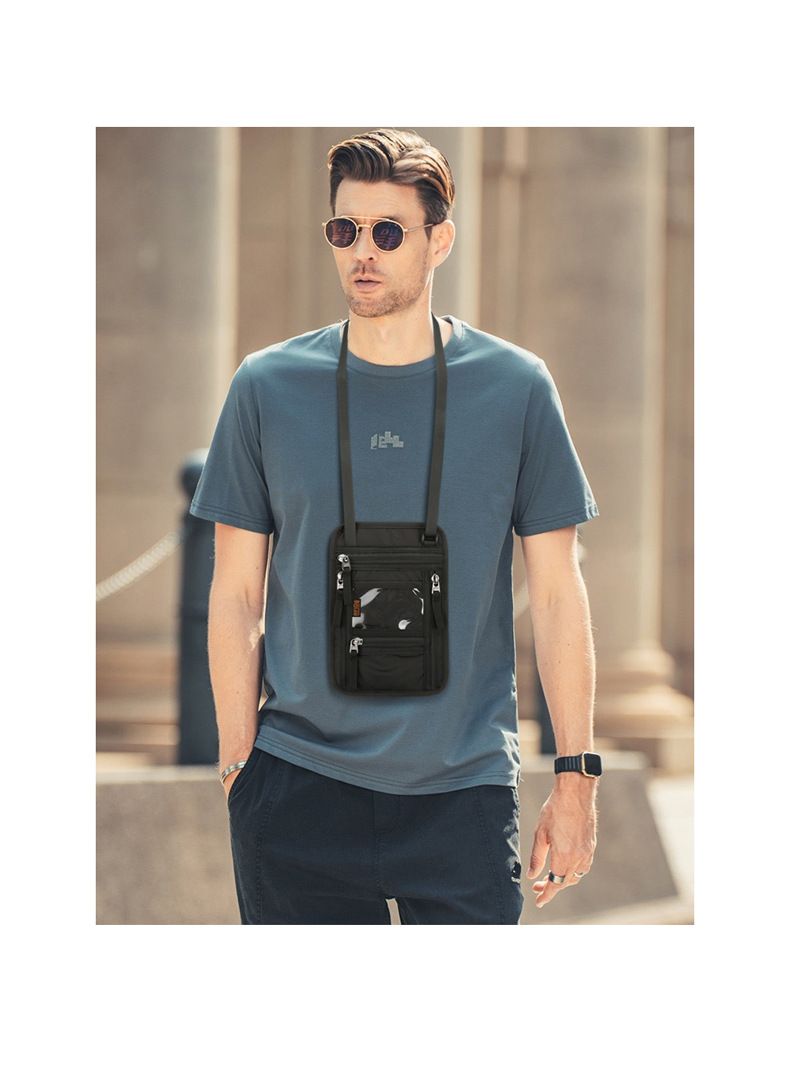 Badge Bag New Travel Passport Bag Neck Hanging Multifunctional Id Bag Splash Proof Passport Holder Rfid Id Bag_voghion.com