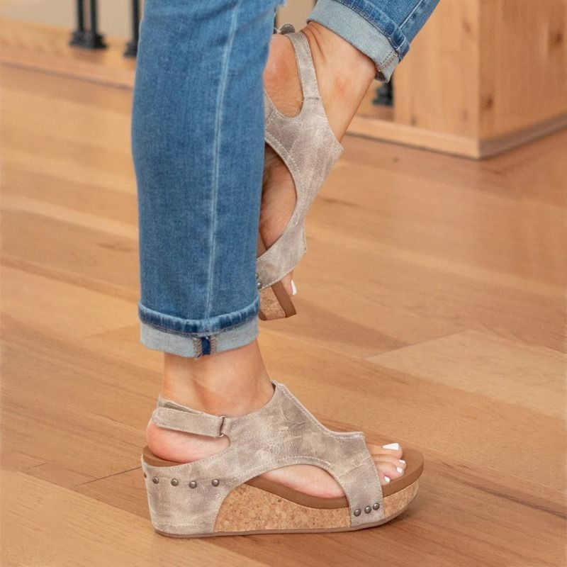 YUDX Roman Open Platform Damen Sommer Retro Peep Toe Dicke Sohle Keilschuhe Casual High Heel Sandalen Plus_voghion.com